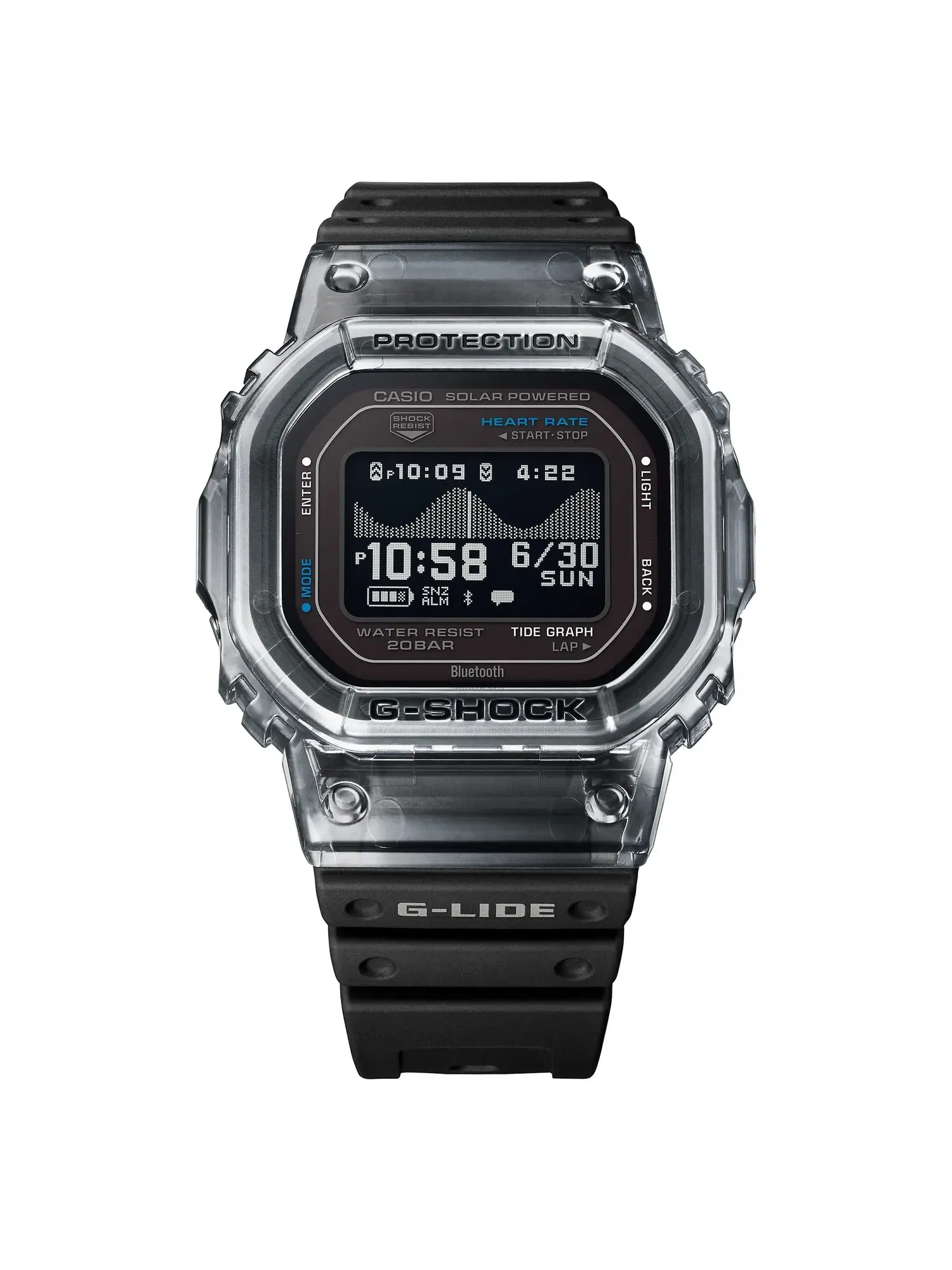 Цифровые часы CASIO G-LIDE GBX-H5600 серии, черные GBX-H5600-1 — изображение 2 из 3, оттенок черный