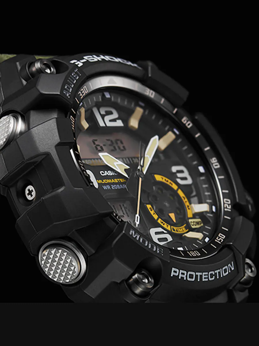 Часы CASIO G-Shock Mudmaster 'Black Olive' — изображение 5 из 7, оттенок черный оливковый