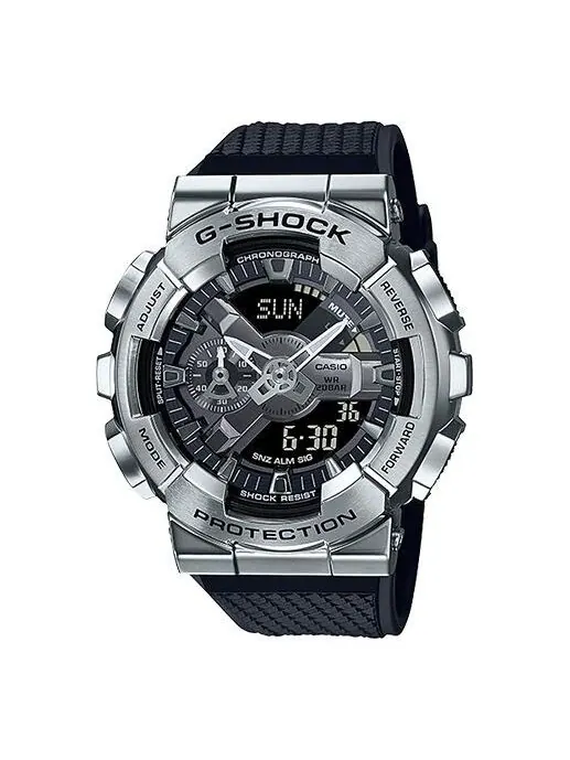 Часы CASIO G-Shock Analog-Digital 'Black Silver' — изображение 1 из 4, оттенок серебряный