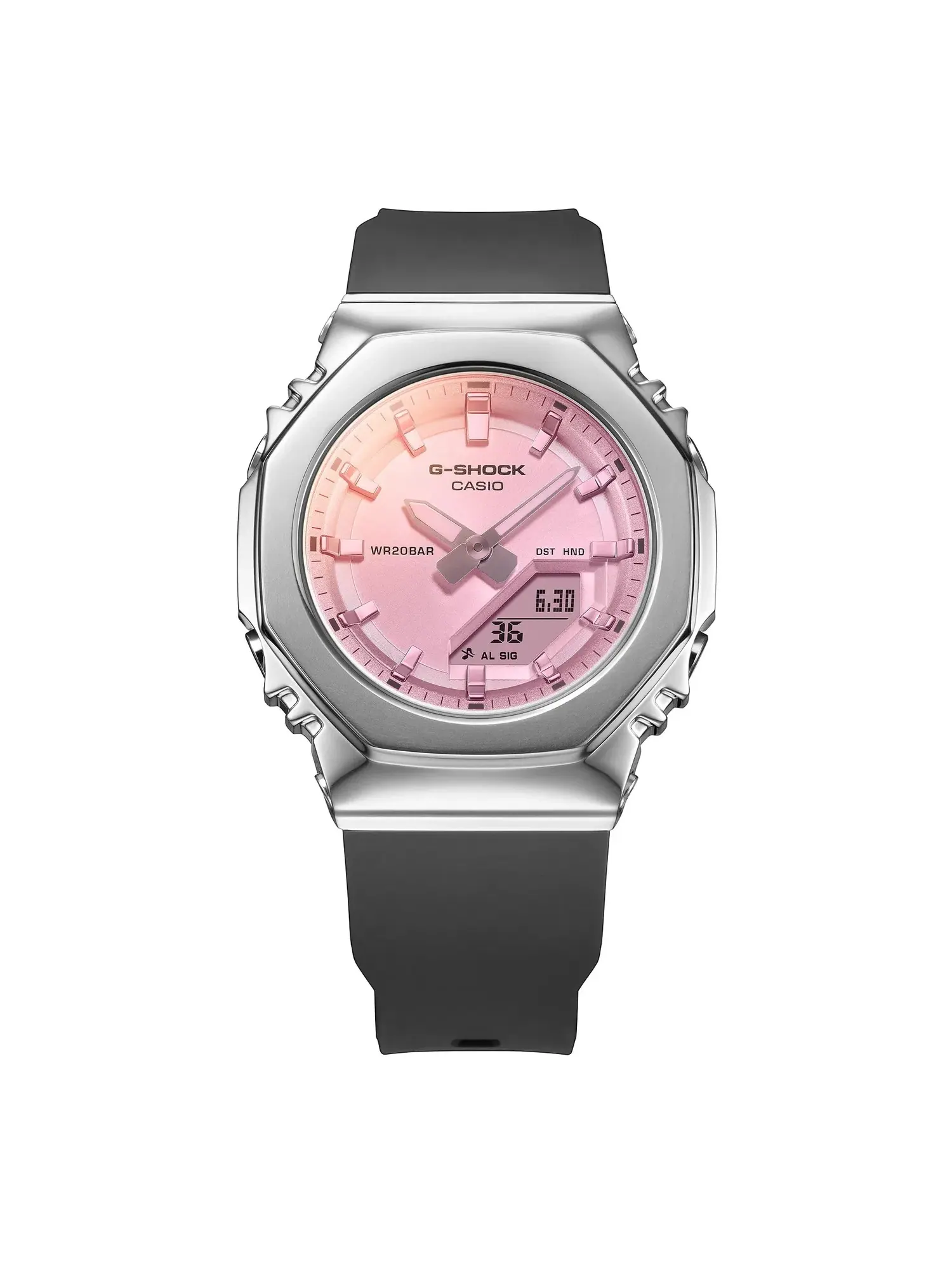 Аналогово-цифровые часы CASIO G-Shock GM-S2110 Series 'Черно-розовые' GM-S2110SR-1A — изображение 2 из 2, оттенок розовый