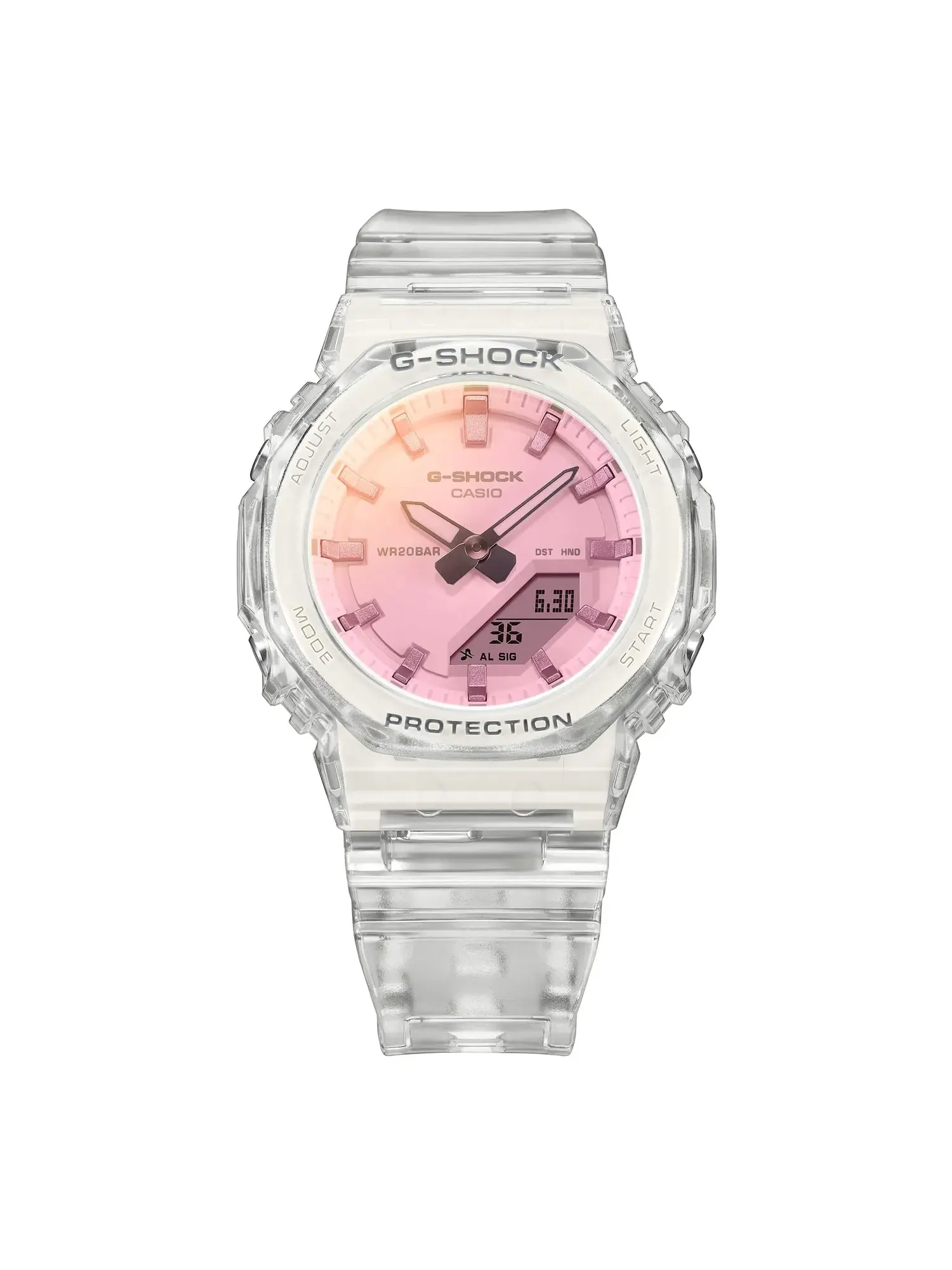Часы CASIO G-Shock GMA-P2100 Series Аналогово-цифровые 'Бело-розовые' GMA-P2100SR-7A — изображение 2 из 3, оттенок белый