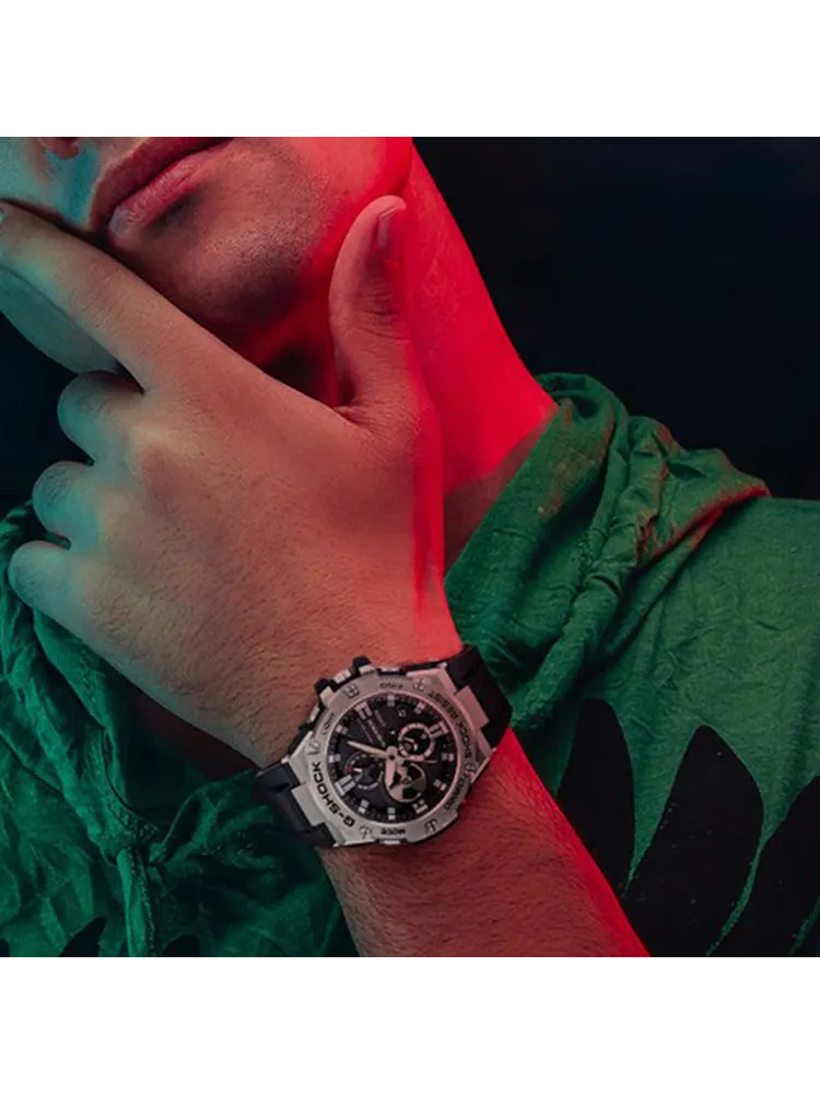 Часы CASIO G-Shock G-Steel 'Black Silver' — изображение 7 из 7, оттенок черный серебристый