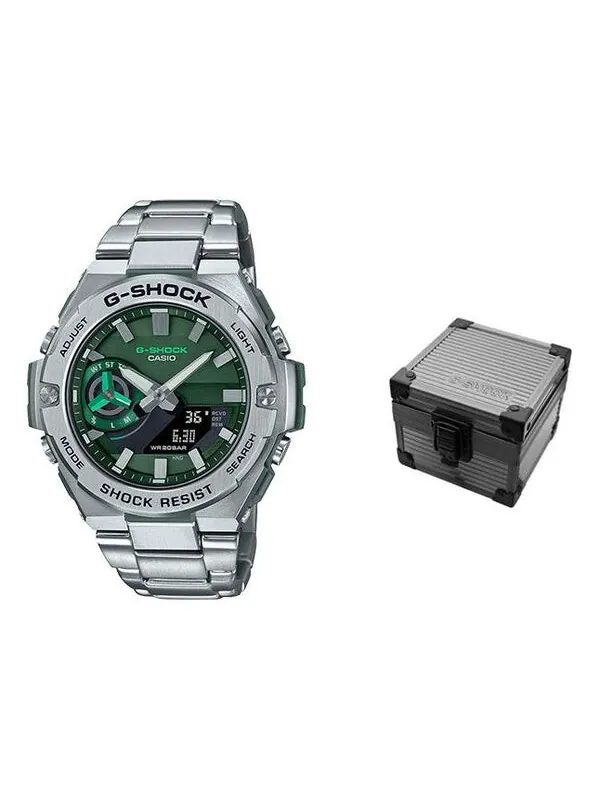 Часы CASIO G-Shock G-Steel 'Silver Green' — изображение 1 из 4, оттенок зеленый