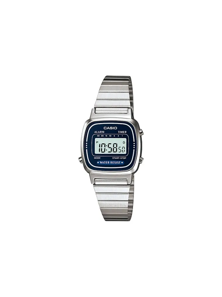 Часы Casio Vintage, арт. LA670WA-2 — изображение 1 из 8, оттенок серебристый/синий