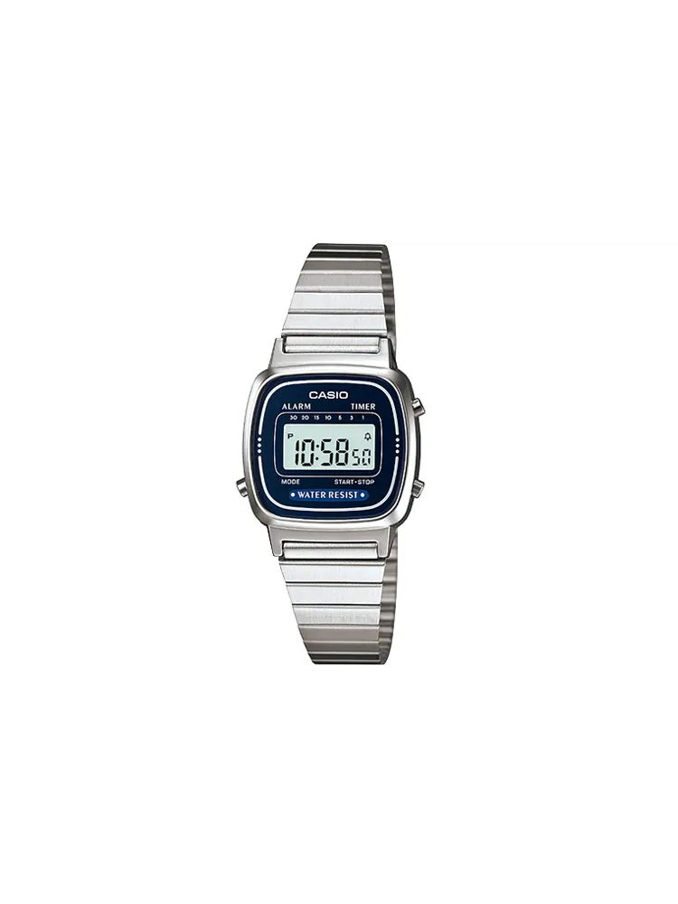 Часы Casio Vintage, арт. LA670WA-2 — изображение 2 из 8, оттенок серебристый/синий