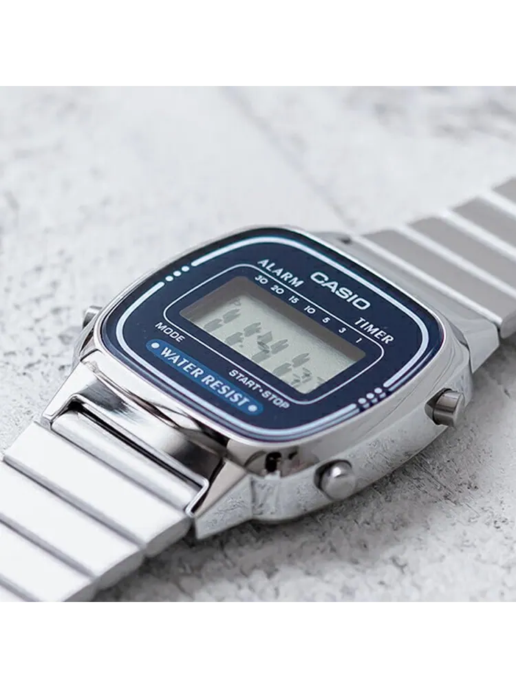 Часы Casio Vintage, арт. LA670WA-2 — изображение 8 из 8, оттенок серебристый/синий