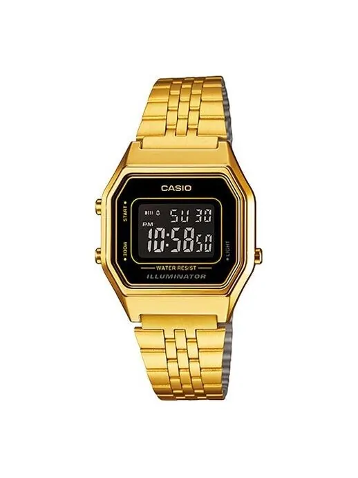 Часы CASIO Waterproof Quartz Unisex Mens Gold Digital — изображение 1 из 4, оттенок золото