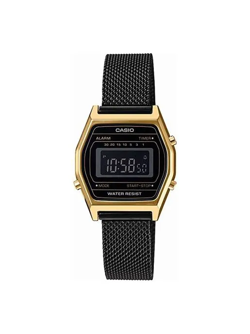 Мужские кварцевые водонепроницаемые аналоговые мужские часы Casio BlackGold Digital — изображение 1 из 3, оттенок золотистый