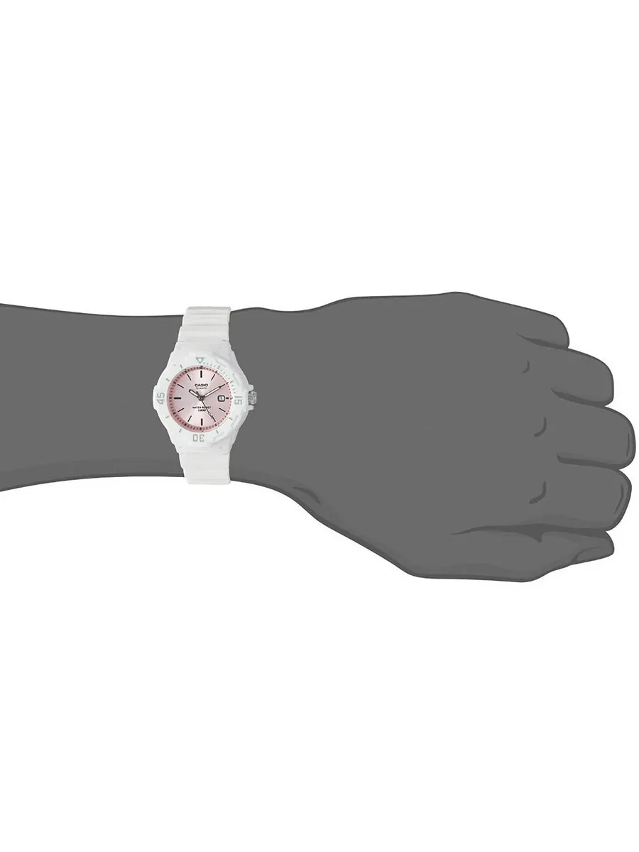 Часы CASIO Waterproof Sports Pink DialWhite Strap PinkWhite Analog — изображение 5 из 5, оттенок розовый белый