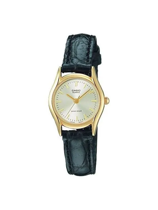 Часы CASIO Leather Belt Vintage Silver/ Black Analog — изображение 1 из 1, оттенок черный