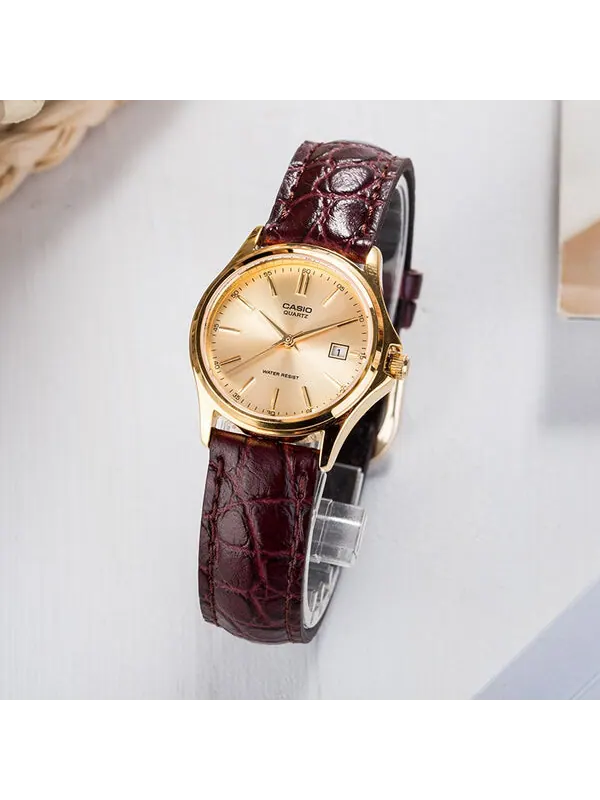 Часы CASIO Quartz Waterproof Gold Analog — изображение 2 из 4, оттенок золото