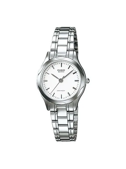 Часы CASIO Stainless Steel Strap Quartz Waterproof Silver Analog — изображение 1 из 2, оттенок серебряный
