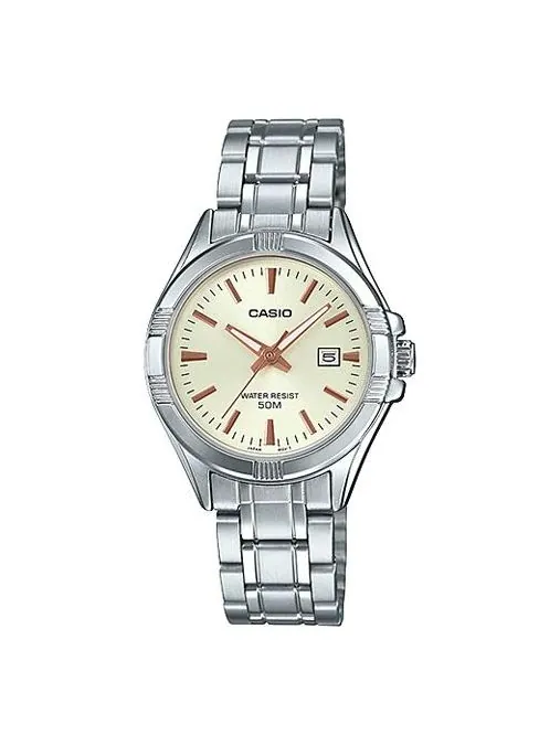 Часы CASIO Quartz Waterproof Silver Analog — изображение 1 из 2, оттенок серебряный