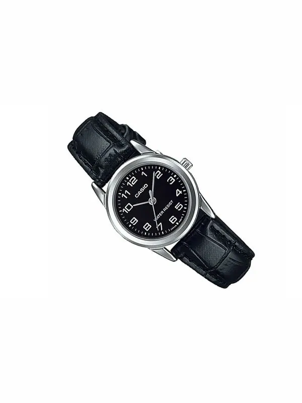 Часы CASIO Retro Pointer Series Classic Leather Black Quartz Waterproof Black Dial Black Analog — изображение 2 из 3