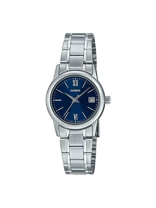Часы CASIO Waterproof Stainless Steel Strap Blue Analog — изображение 1 из 2, оттенок синий