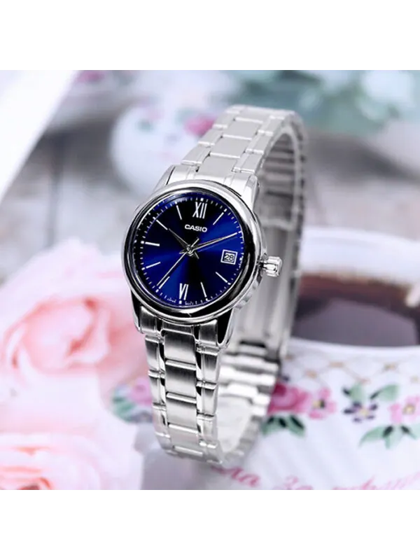 Часы CASIO Waterproof Stainless Steel Strap Blue Analog — изображение 2 из 2, оттенок синий