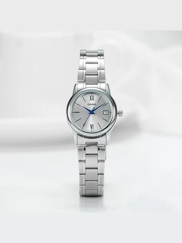 Часы CASIO Waterproof Stainless Steel Strap Silver Analog — изображение 2 из 4, оттенок серебряный