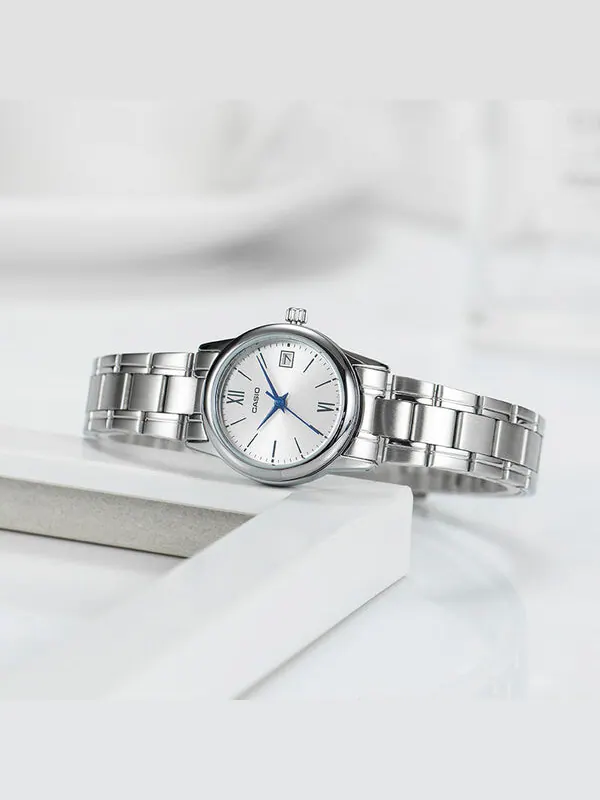 Часы CASIO Waterproof Stainless Steel Strap Silver Analog — изображение 3 из 4, оттенок серебряный