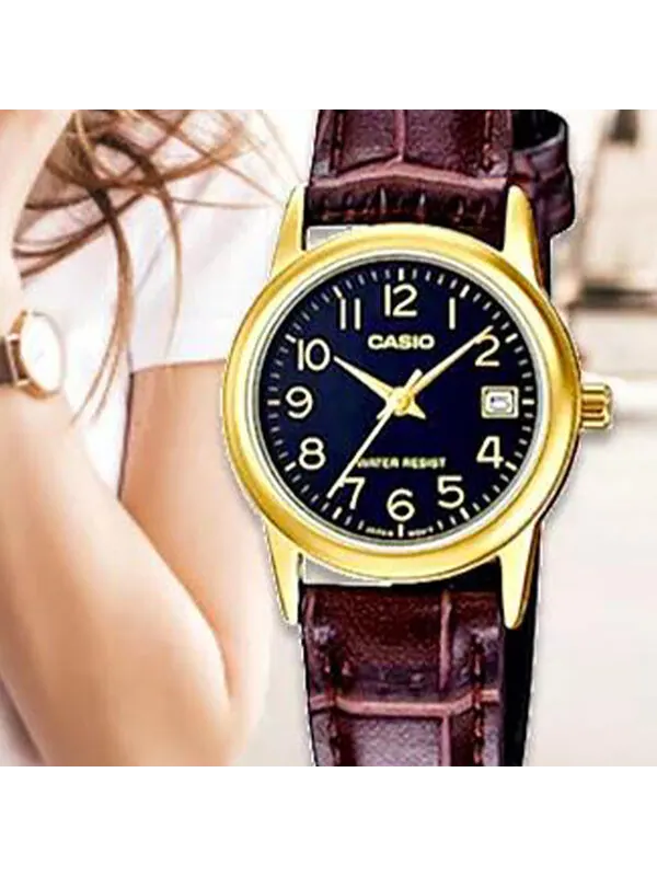Часы CASIO Quartz Waterproof Brown Strap Brown Analog — изображение 4 из 4, оттенок коричневый