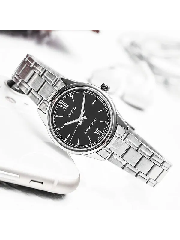 Часы CASIO Quartz Waterproof SilverBlack Analog — изображение 3 из 4, оттенок черный