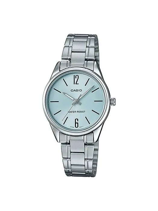 Часы CASIO Quartz Waterproof Stainless Steel Strap Silver Analog — изображение 1 из 4, оттенок серебряный