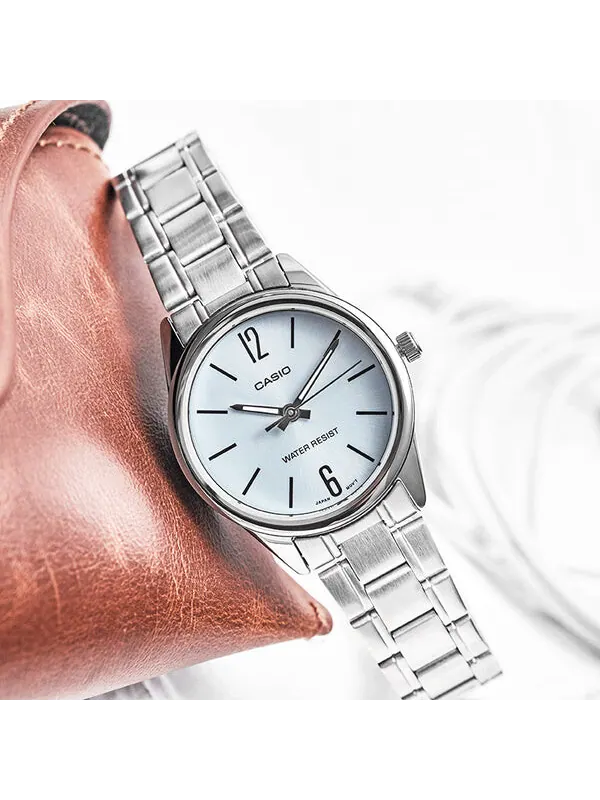 Часы CASIO Quartz Waterproof Stainless Steel Strap Silver Analog — изображение 4 из 4, оттенок серебряный
