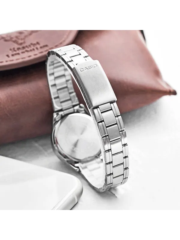 Часы CASIO Waterproof Stainless Steel Strap Quartz Silver Analog — изображение 3 из 3, оттенок серебряный