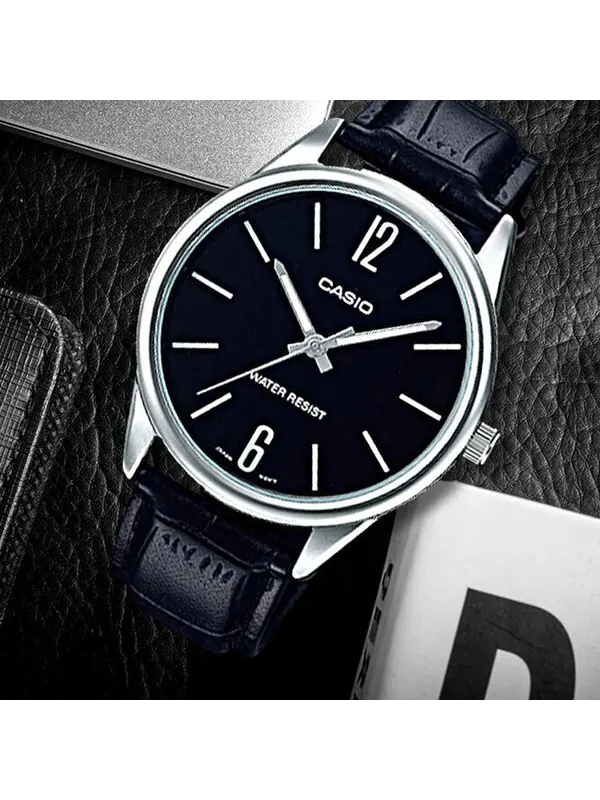 Часы CASIO Quartz Waterproof Black Analog — изображение 2 из 2, оттенок черный