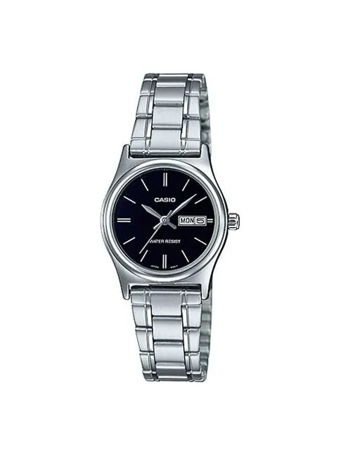 Часы CASIO Quartz Waterproof Stainless Steel Strap Black Analog — изображение 1 из 4, оттенок черный