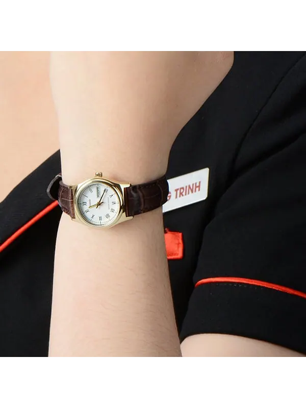Часы CASIO Waterproof Quartz 25mm /White Brown Analog — изображение 4 из 4, оттенок коричневый