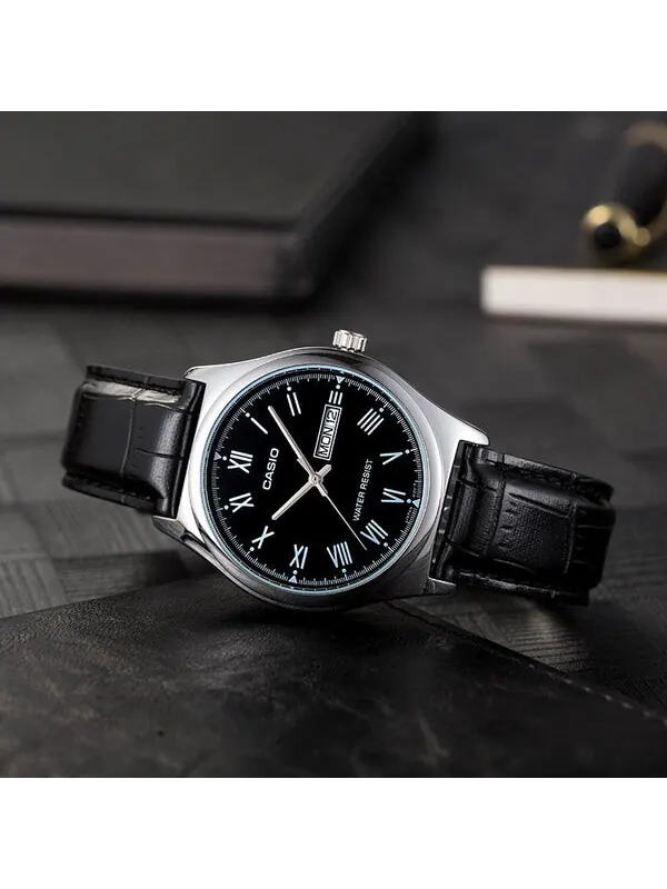 Часы CASIO Quartz Waterproof Black Analog — изображение 2 из 3, оттенок черный