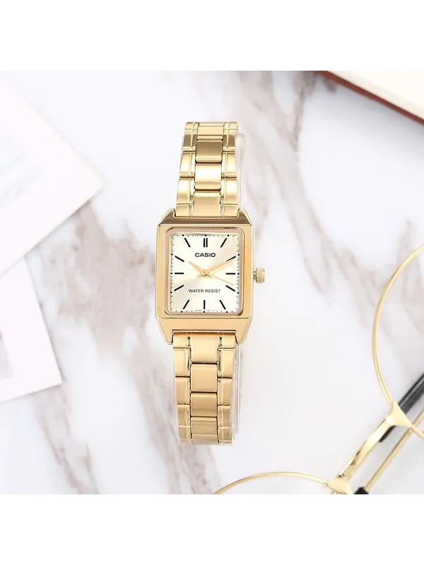Часы CASIO Waterproof Quartz Gold Analog — изображение 4 из 4, оттенок золото