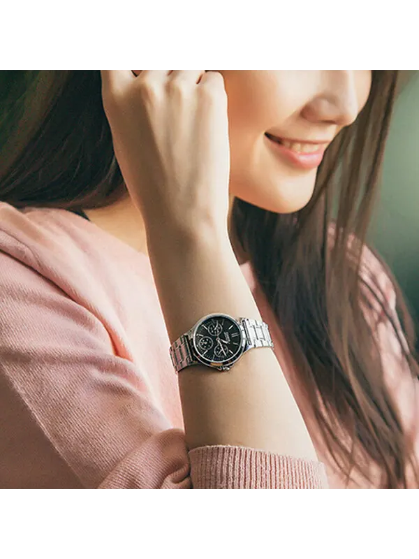 Часы CASIO Waterproof Quartz Silver/ Black Analog — изображение 2 из 2, оттенок черный
