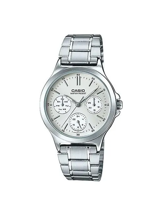 Часы CASIO Waterproof Stainless Steel Strap Quartz White Analog — изображение 1 из 4, оттенок белый
