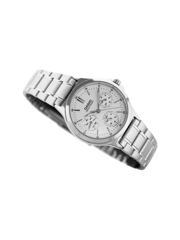 Часы CASIO Waterproof Stainless Steel Strap Quartz White Analog — изображение 2 из 4, оттенок белый