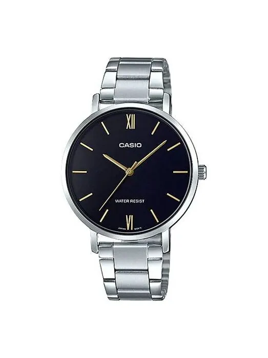 Часы CASIO Waterproof Quartz Silver/Black Dial Black Analog — изображение 1 из 4, оттенок черный