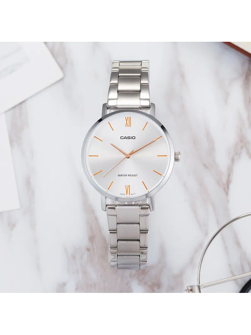 Часы CASIO Quartz Waterproof Silver Analog — изображение 2 из 4, оттенок серебряный
