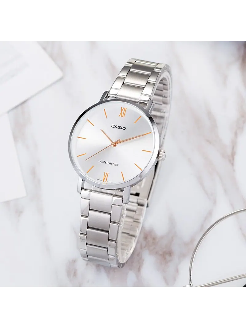 Часы CASIO Quartz Waterproof Silver Analog — изображение 3 из 4, оттенок серебряный