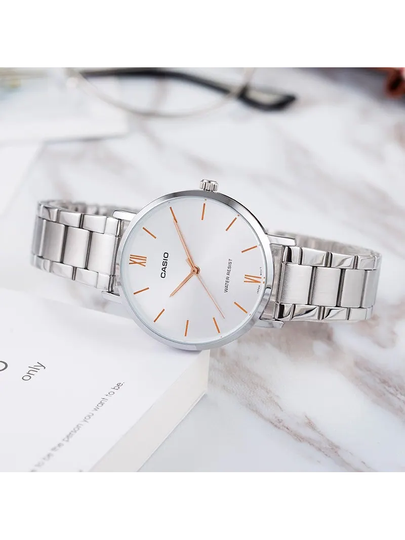 Часы CASIO Quartz Waterproof Silver Analog — изображение 4 из 4, оттенок серебряный