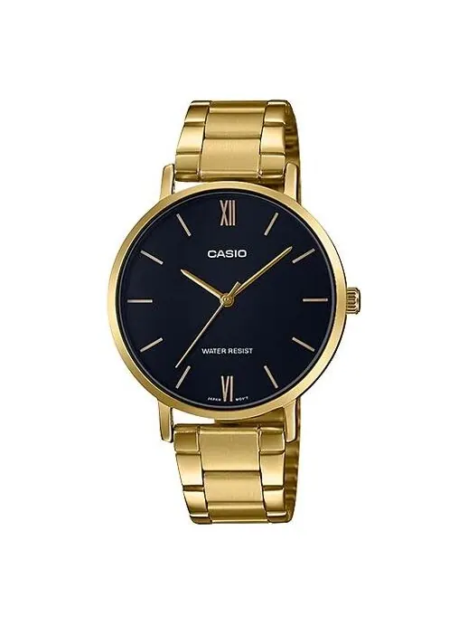 Часы CASIO Quartz Waterproof Black Watch Dial Black Analog — изображение 1 из 3, оттенок черный