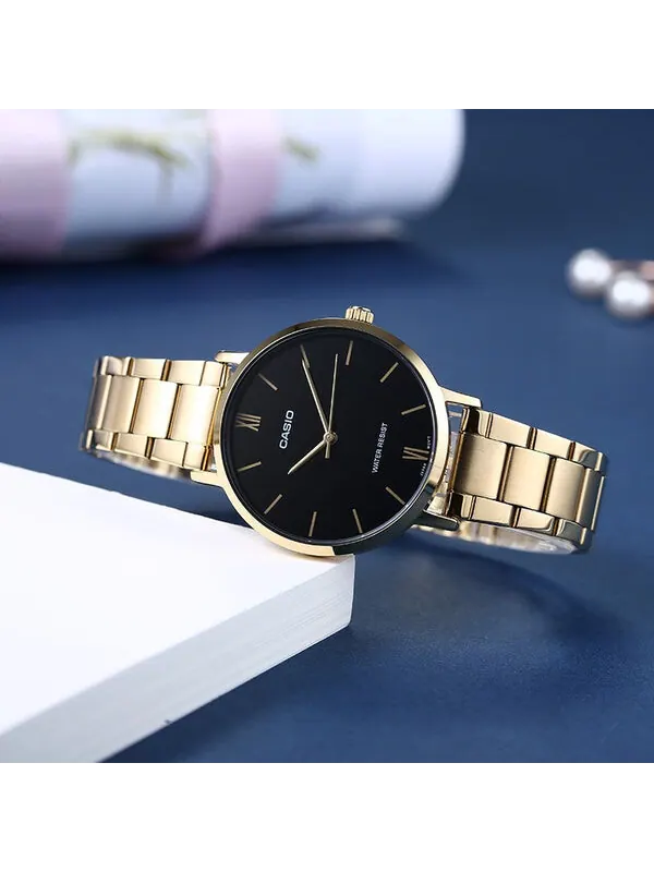 Часы CASIO Quartz Waterproof Black Watch Dial Black Analog — изображение 2 из 3, оттенок черный