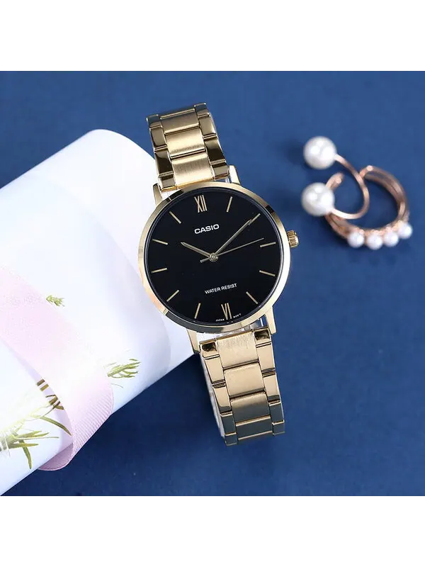 Часы CASIO Quartz Waterproof Black Watch Dial Black Analog — изображение 3 из 3, оттенок черный