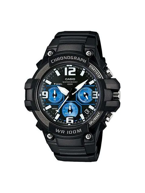 Часы CASIO Waterproof Sports Quartz Mens Black Analog — изображение 1 из 7, оттенок черный