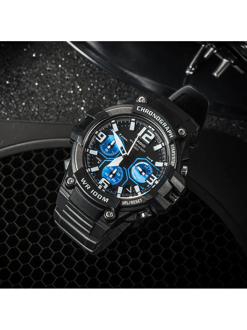 Часы CASIO Waterproof Sports Quartz Mens Black Analog — изображение 2 из 7, оттенок черный