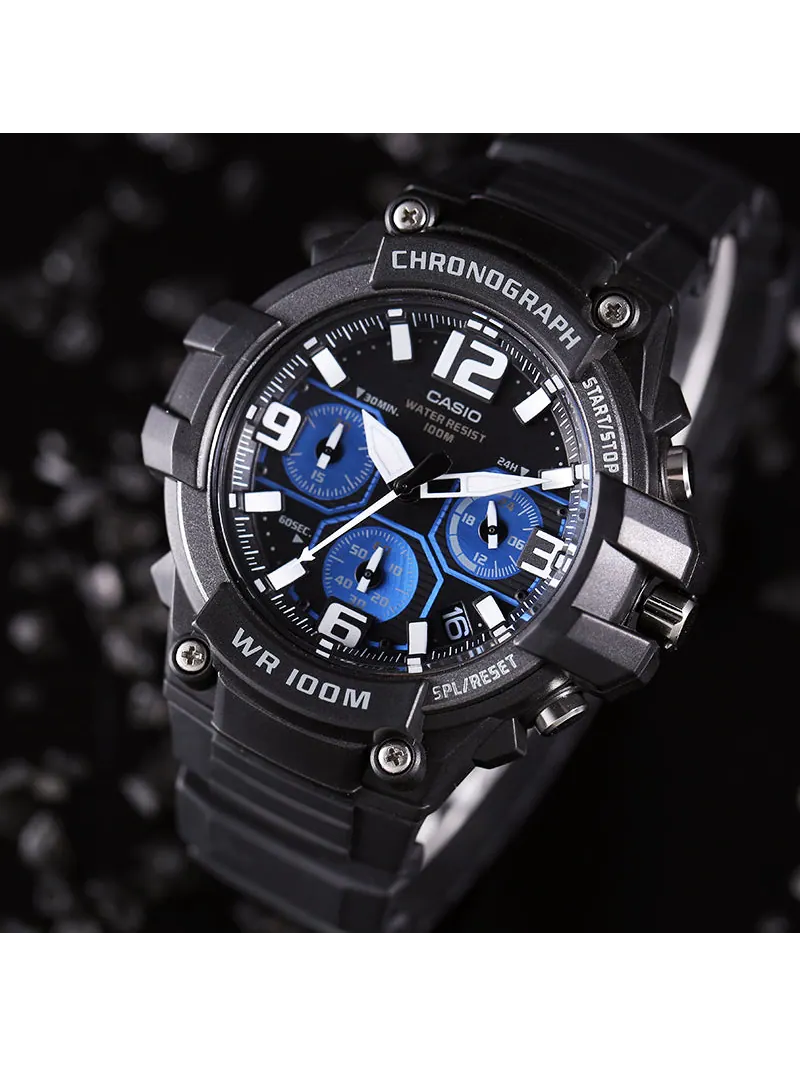 Часы CASIO Waterproof Sports Quartz Mens Black Analog — изображение 5 из 7, оттенок черный