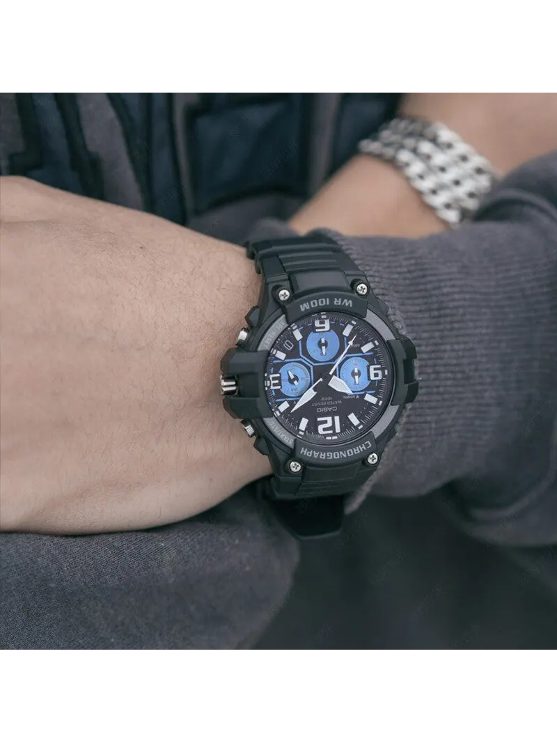 Часы CASIO Waterproof Sports Quartz Mens Black Analog — изображение 7 из 7, оттенок черный
