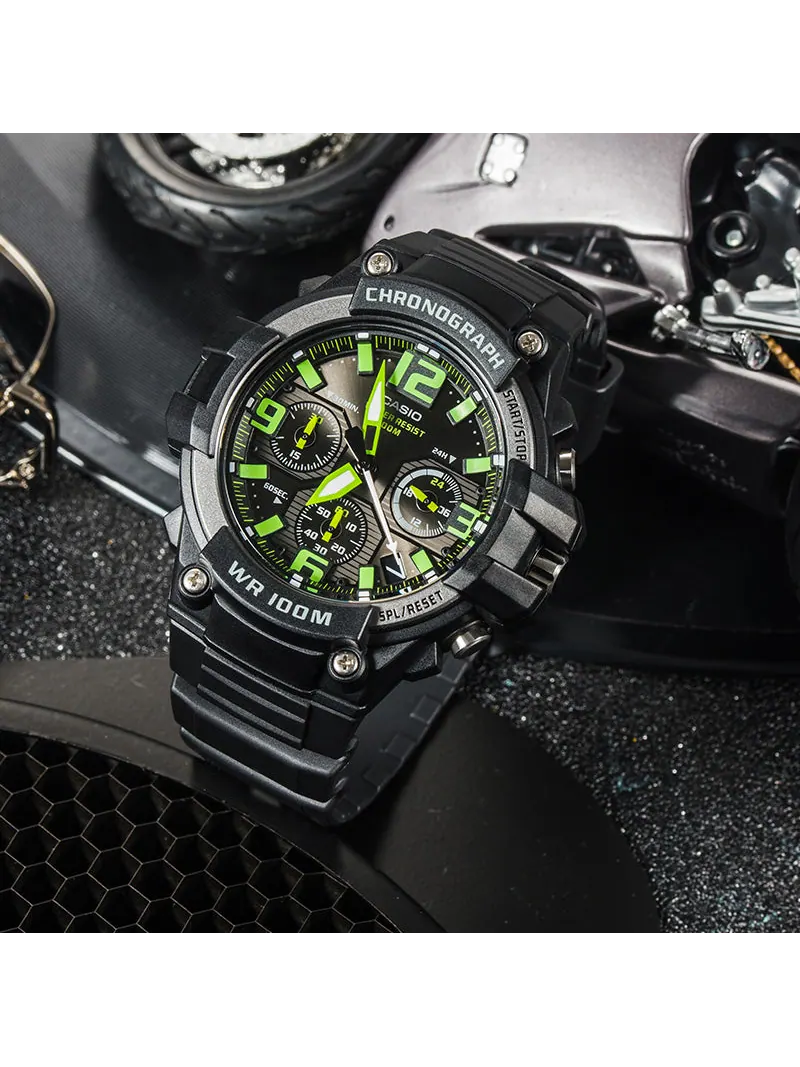 Часы CASIO Waterproof Sports Mens Black Analog — изображение 3 из 6, оттенок черный