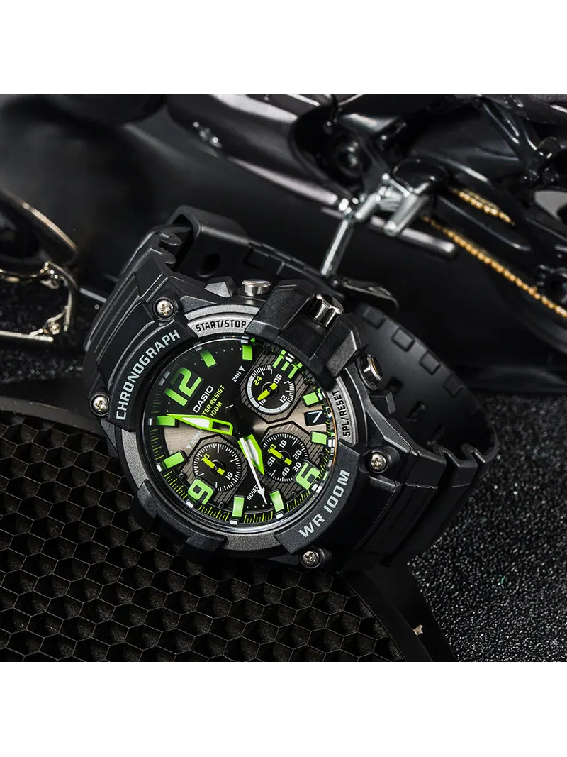 Часы CASIO Waterproof Sports Mens Black Analog — изображение 4 из 6, оттенок черный