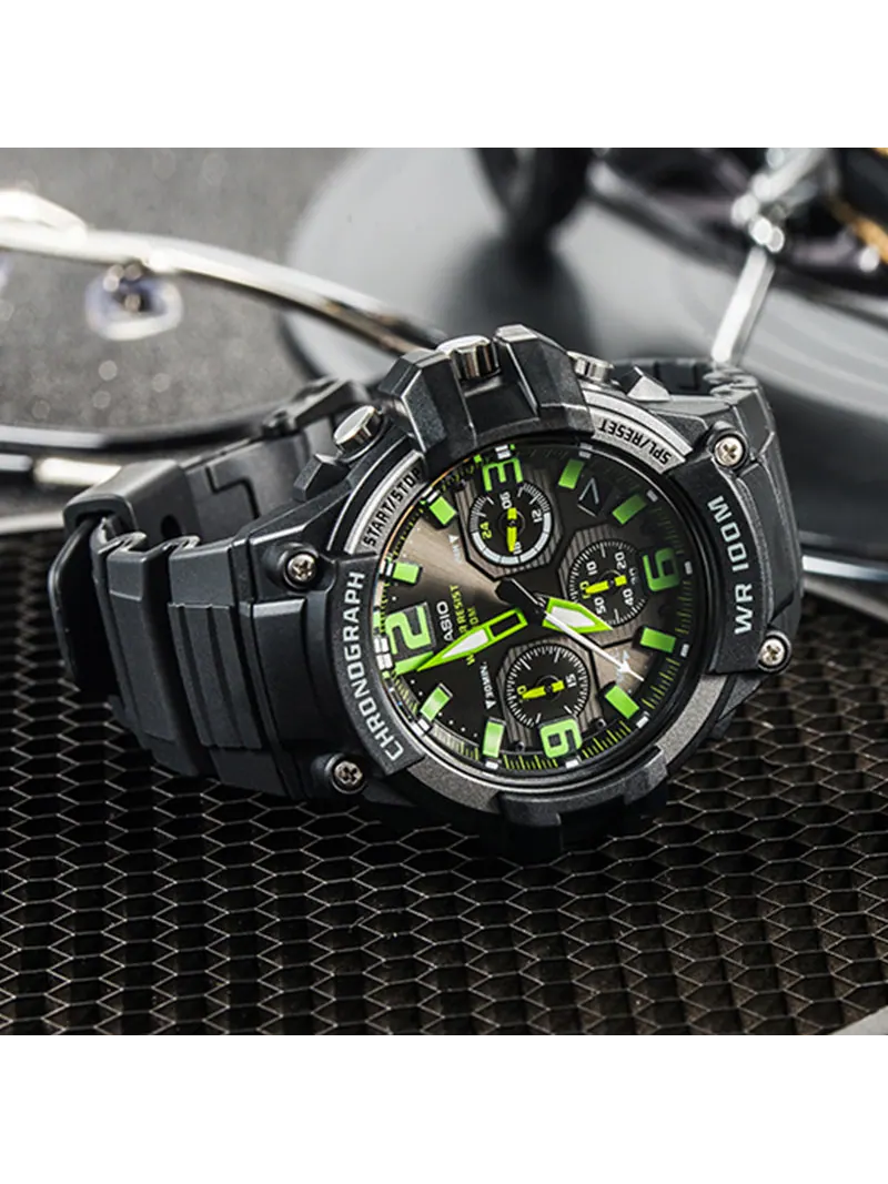 Часы CASIO Waterproof Sports Mens Black Analog — изображение 6 из 6, оттенок черный