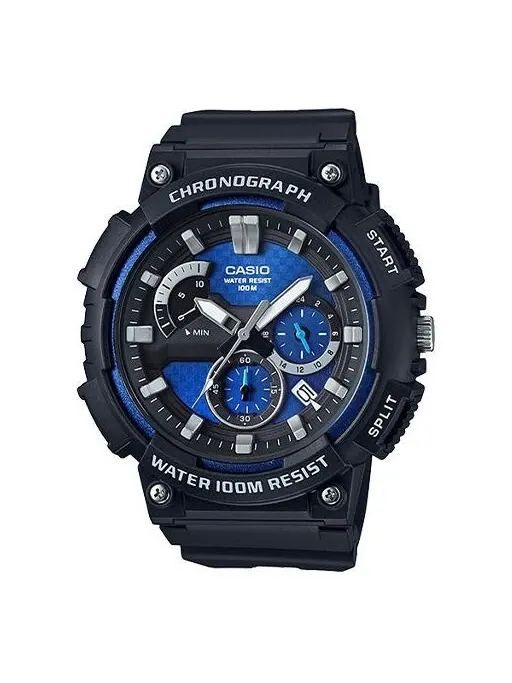Часы CASIO MCW-200H Waterproof Blue/Black Mens BlueBlack Analog — изображение 1 из 4, оттенок сине-черный